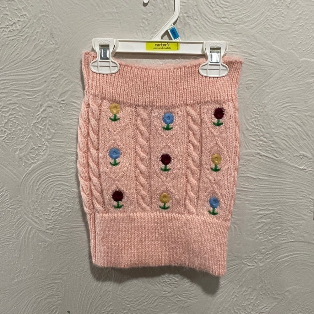 Zara floral embroidered cable knit tube top size small